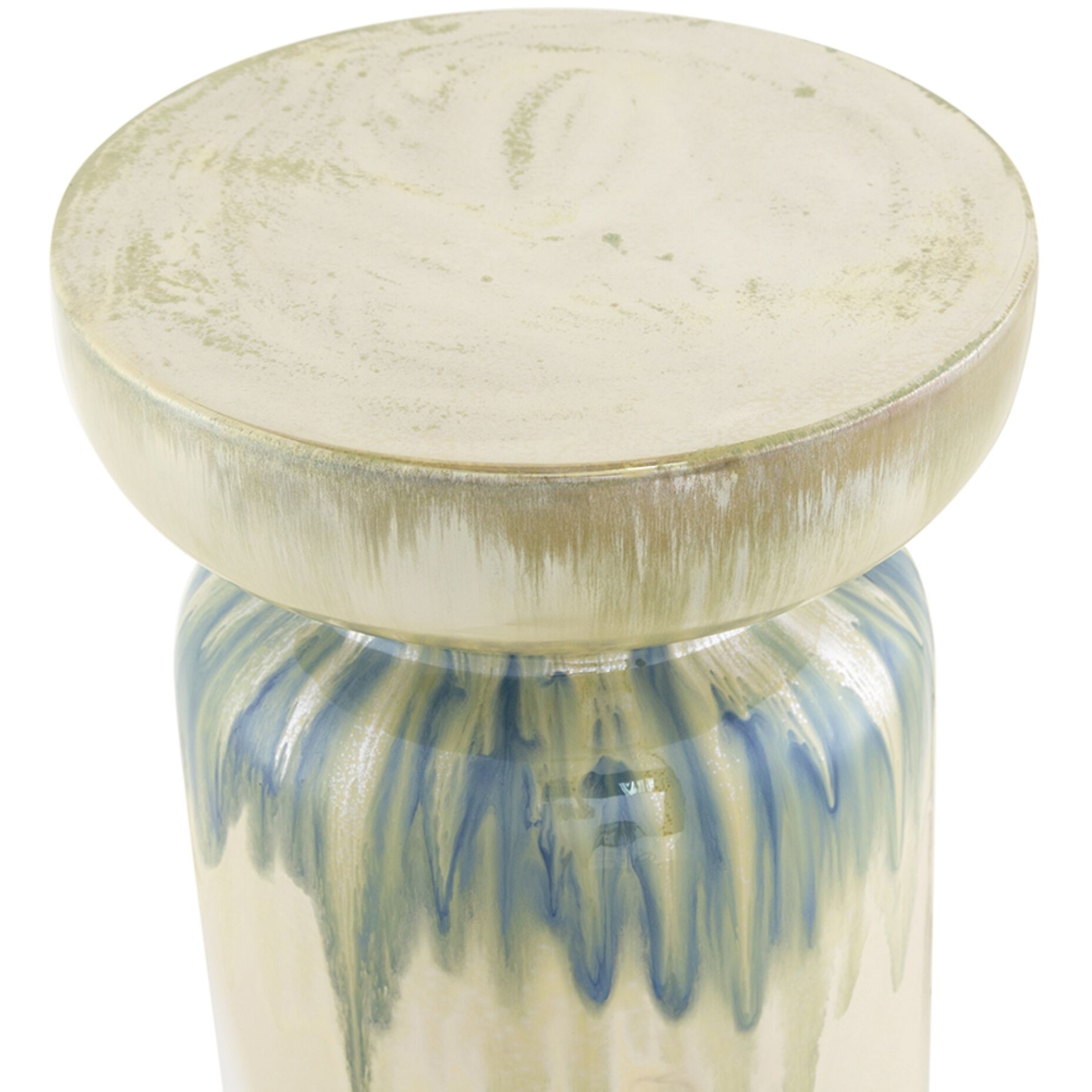 Remy 18 inch Blue/Beige Garden Stool