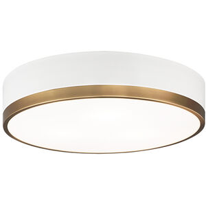 Trydor 3 Light 16 inch White and Aged Gold Brass Flush Mount Ceiling Light