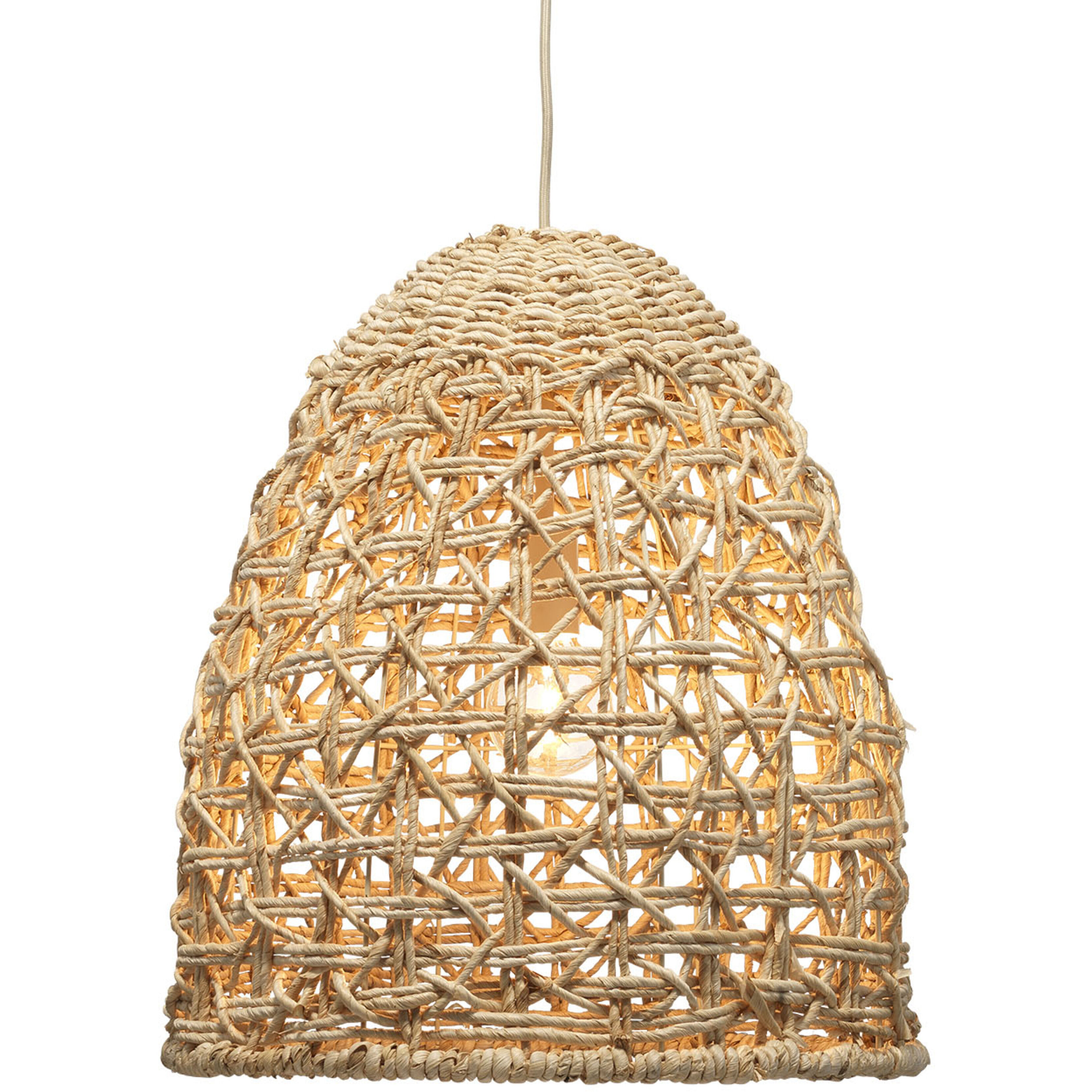 Netted 1 Light 18 inch Natural Corn Straw Rope Pendant Ceiling Light
