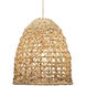 Netted 1 Light 18 inch Natural Corn Straw Rope Pendant Ceiling Light