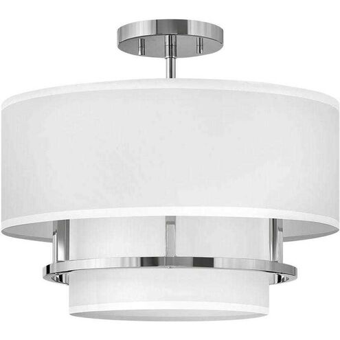 Graham 3 Light 16 inch Polished Nickel Indoor Semi-Flush Mount Ceiling Light