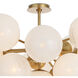 Shine 13 Light 33.75 inch Natural Brass Flush Mount Ceiling Light in Swirl Glass