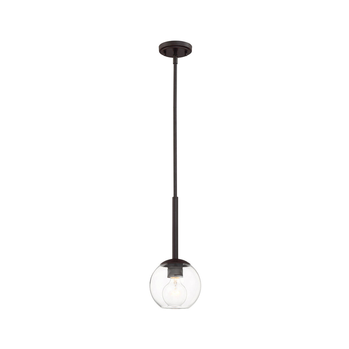 Meridian 1 Light 6.5 inch Satin Bronze Mini Pendant Ceiling Light