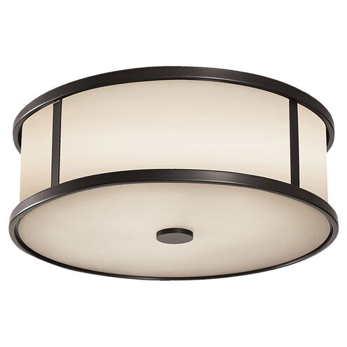 Galena 3 Light 14 inch Espresso Outdoor Flush Mount in Opal Etched Glass