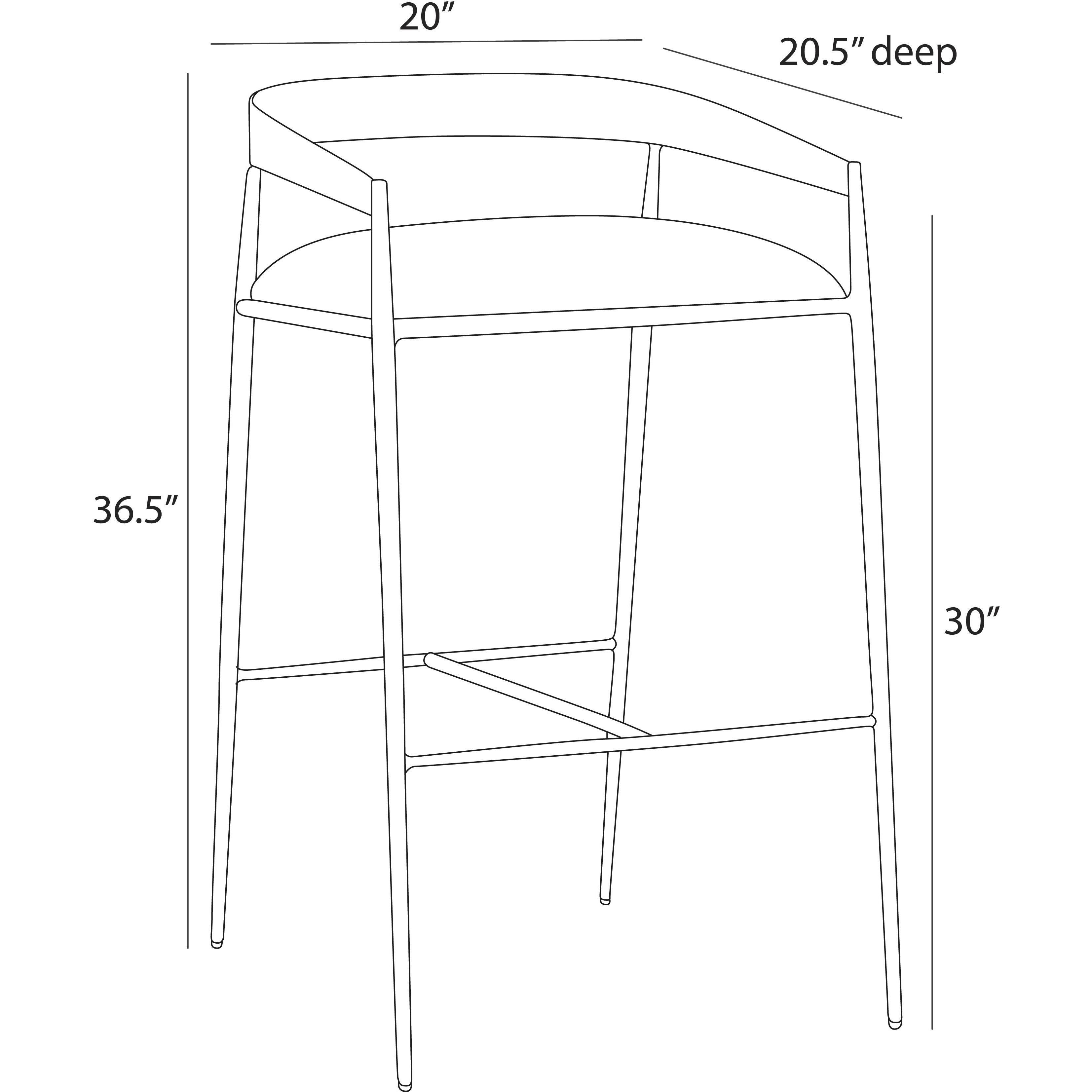 Ansel 36.5 inch Midnight Grey and Natural Iron Bar Stool