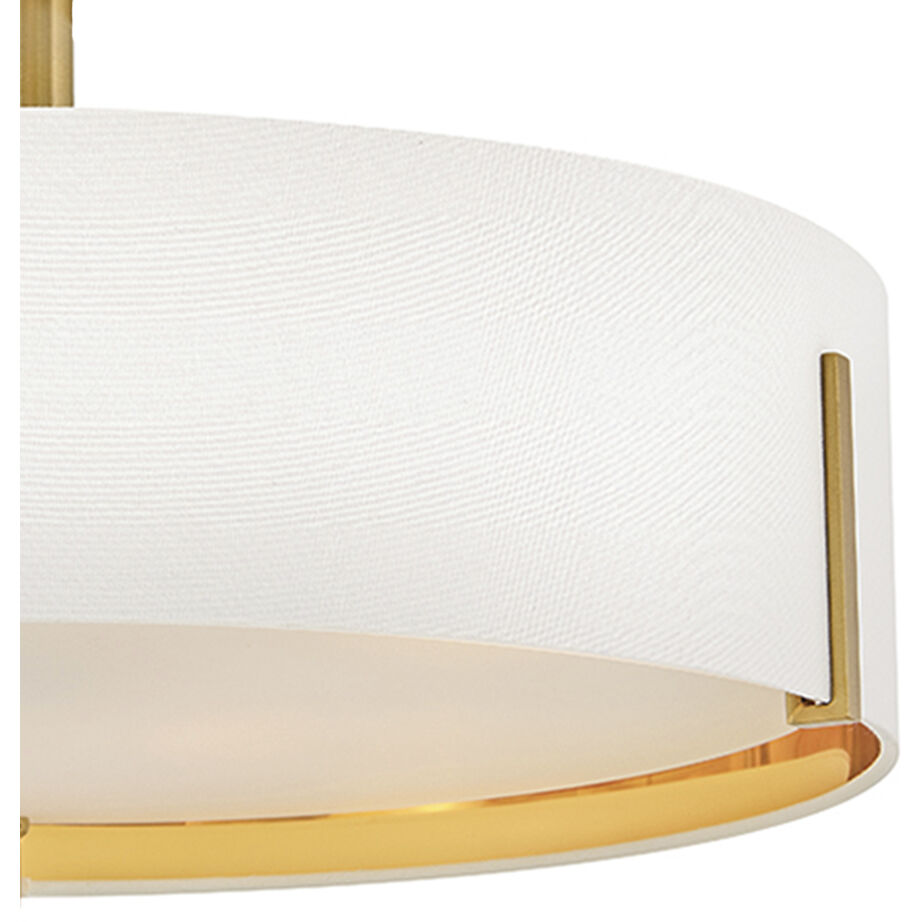 Halle 4 Light 19.5 inch Lacquered Brass Semi-flush Mount Ceiling Light