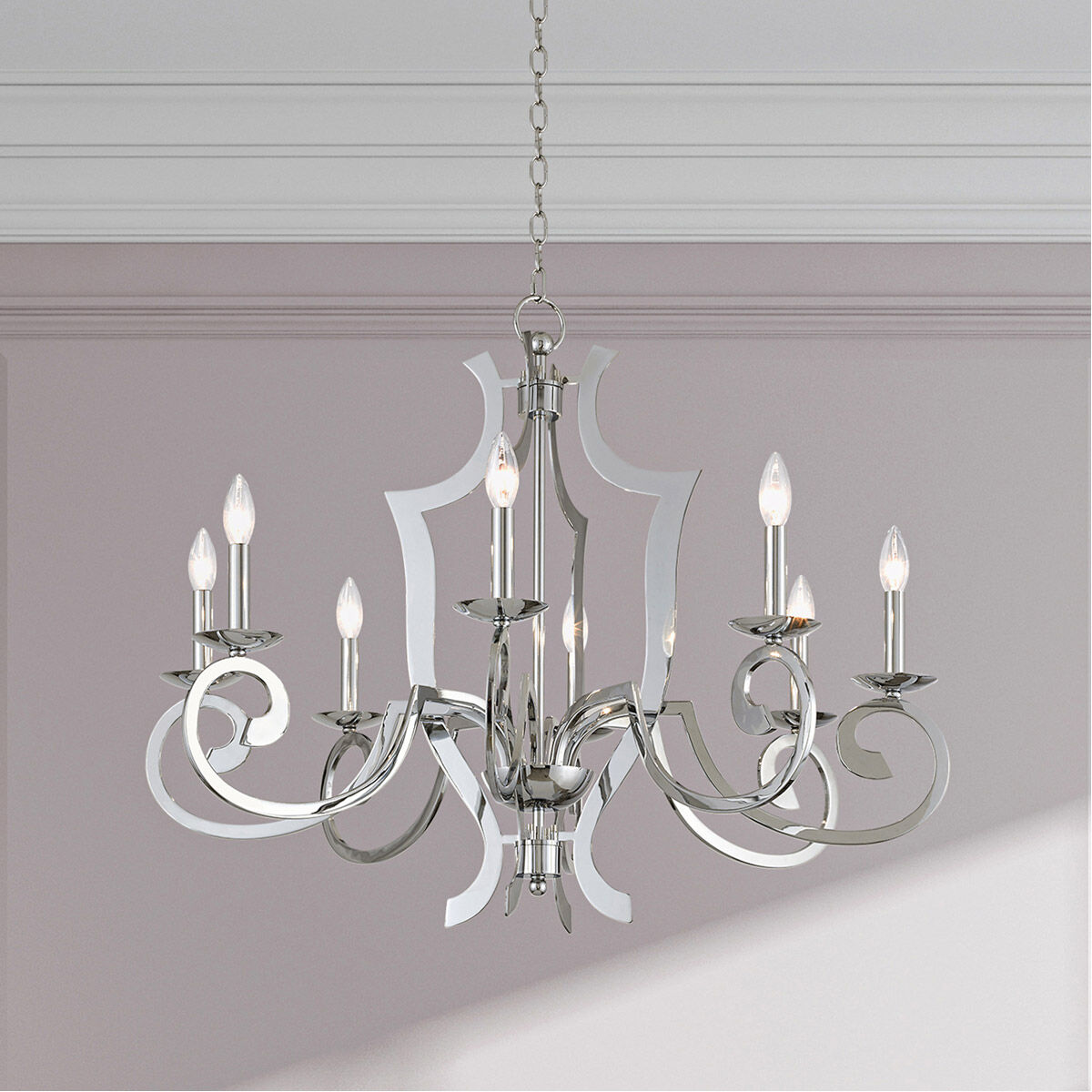 Aldrich 8 Light 33 inch Polished Chrome Chandelier Ceiling Light