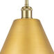Ballston Cone 1 Light 12 inch Satin Gold Pendant Ceiling Light