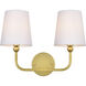 Colson 2 Light 16 inch Brass Bath Sconce Wall Light