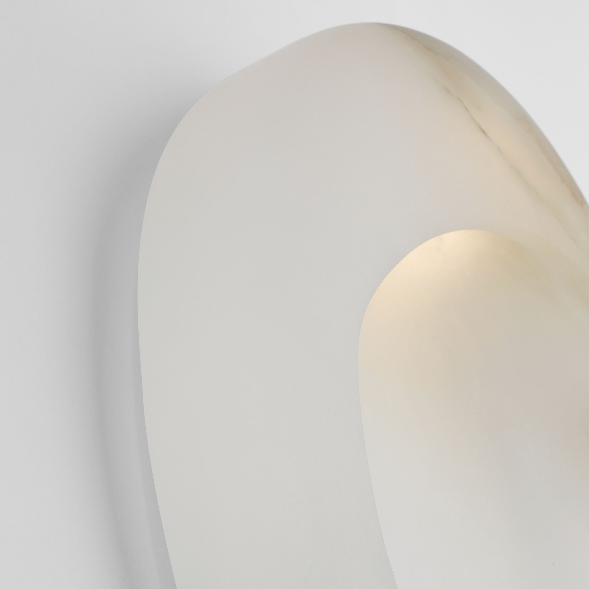 Kelly Wearstler Esculpa LED 12 inch Alabaster and Polished Nickel Rounded Wall Light