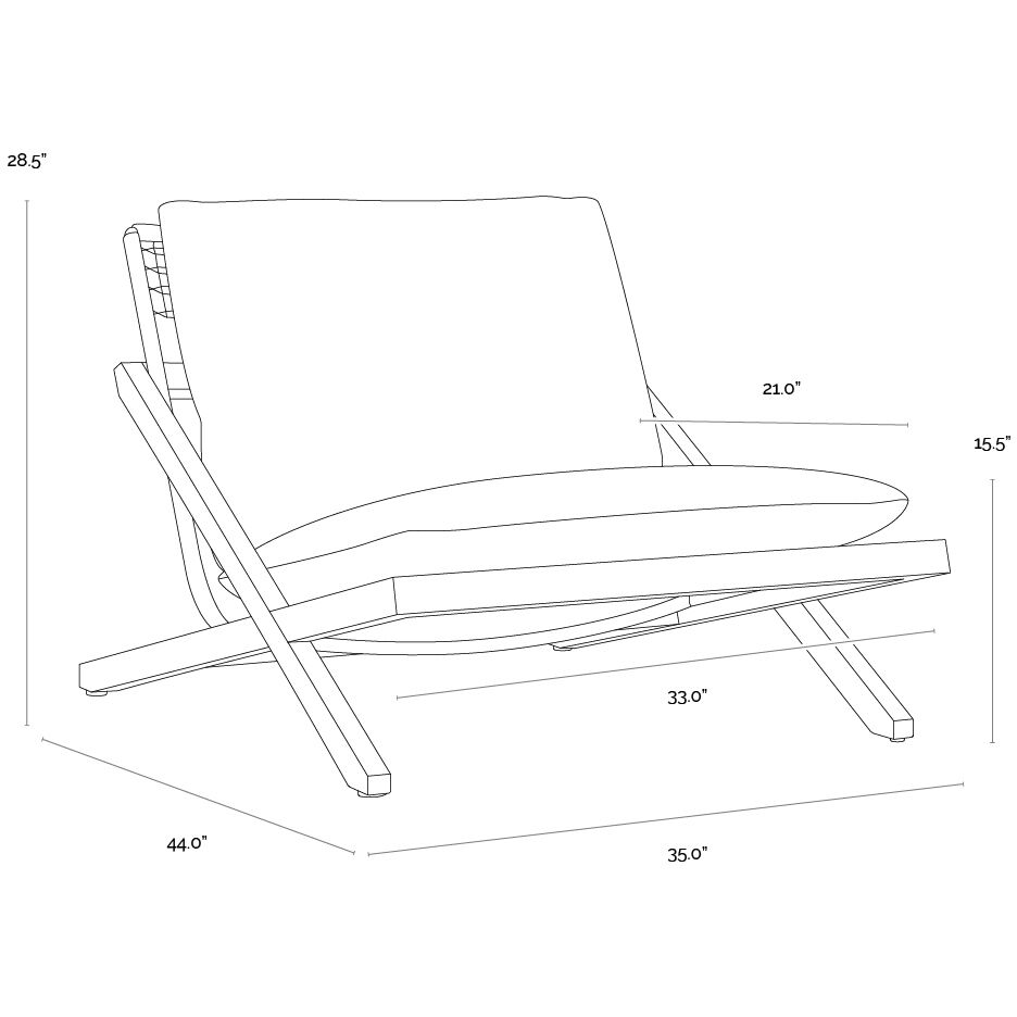 Bari Natural / Stinson White Outdoor Lounge Chair