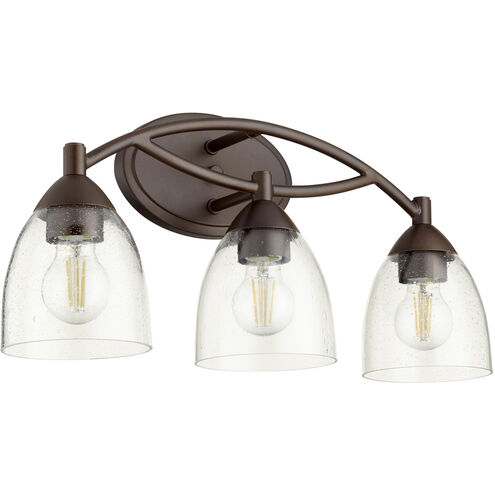 Barkley 3 Light 21 inch Oiled Bronze Vanity Light Wall Light in Clear Seeded