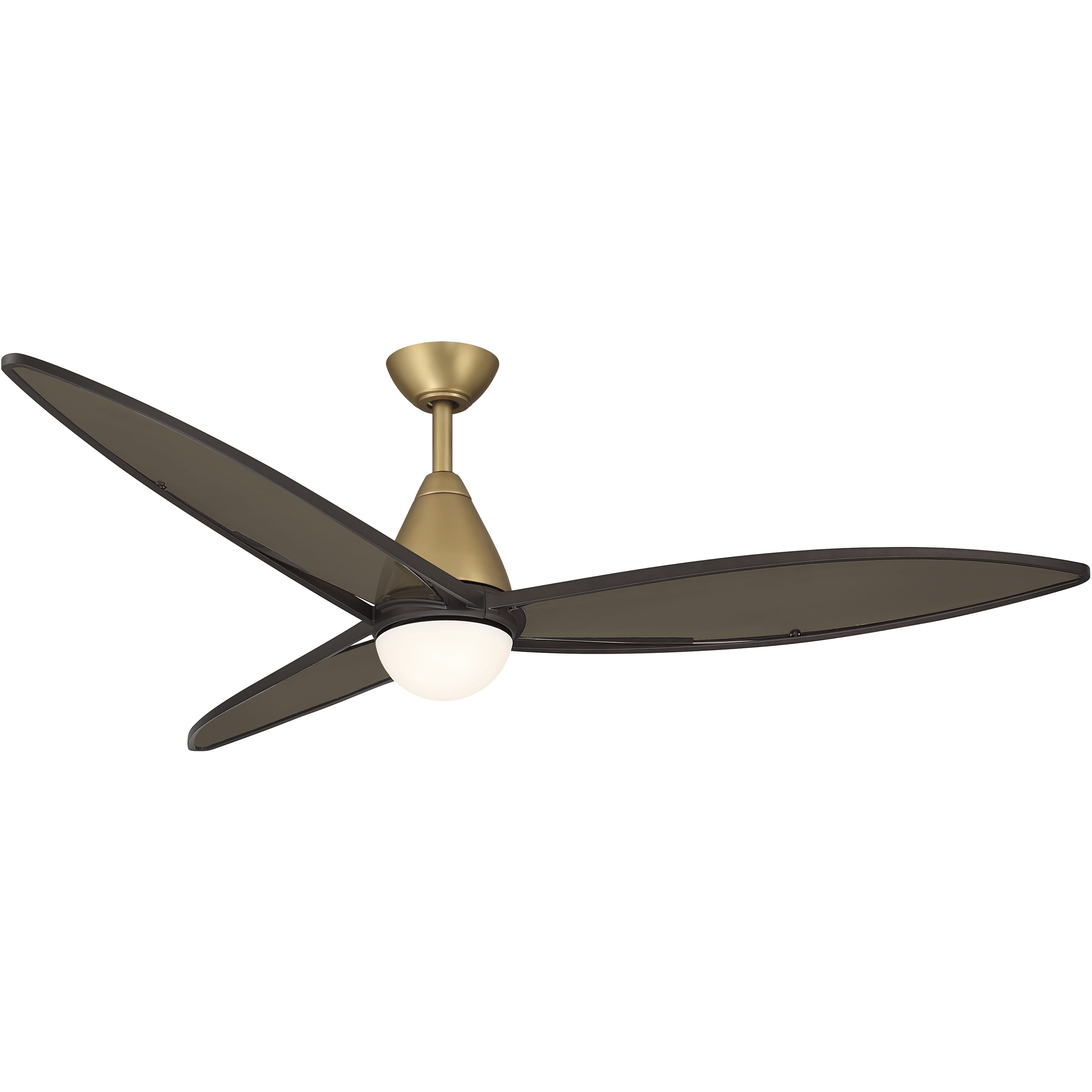 Fleur 64 inch Heritage Brass/Dark Bronze with Translucent Brown Smoke Blades Ceiling Fan
