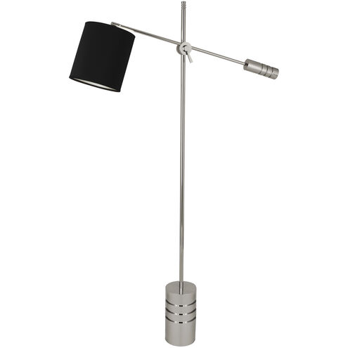 Campbell 62.38 inch 100.00 watt Polished Nickel Floor Lamp Portable Light in Anna Black with Silver