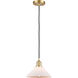 Ballston Orwell 1 Light 8 inch Satin Gold Mini Pendant Ceiling Light in Matte White Glass, Ballston