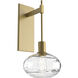 Optic Blown Glass 1 Light 8 inch Gilded Brass Indoor Sconce Wall Light in Coppa Clear, Tempo