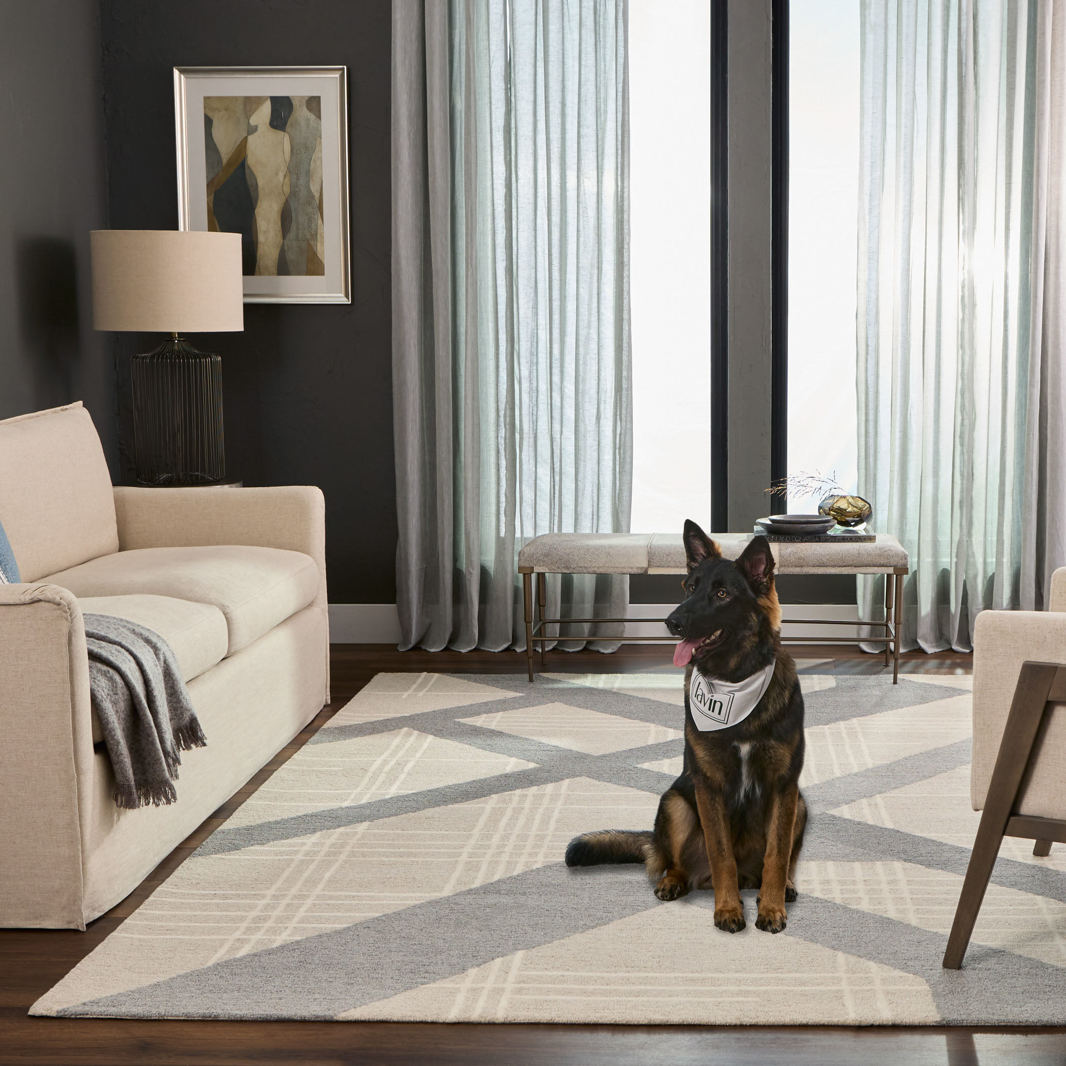 Sachin 90 X 63 inch Grey/ Neutral Rug in 5 x 7