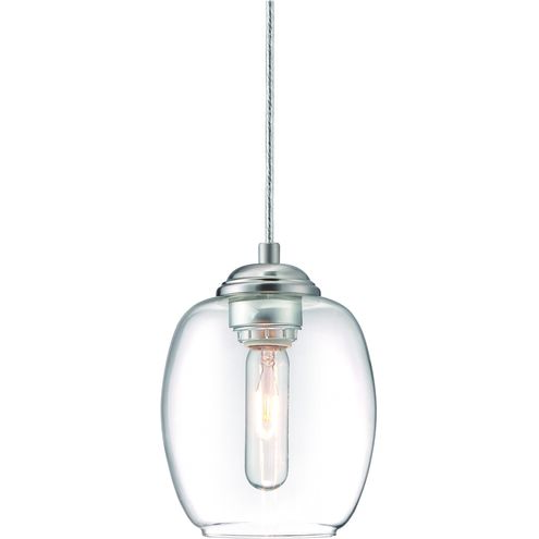 Bubble 1 Light 6.25 inch Brushed Nickel Mini Pendant Ceiling Light, (Convertible To Wall Sconce)