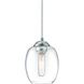 Bubble 1 Light 6.25 inch Brushed Nickel Mini Pendant Ceiling Light, (Convertible To Wall Sconce)