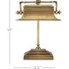 Malvasia 18 inch 25 watt Vintage Brass Desk Lamp Portable Light, Bunny Williams Collection