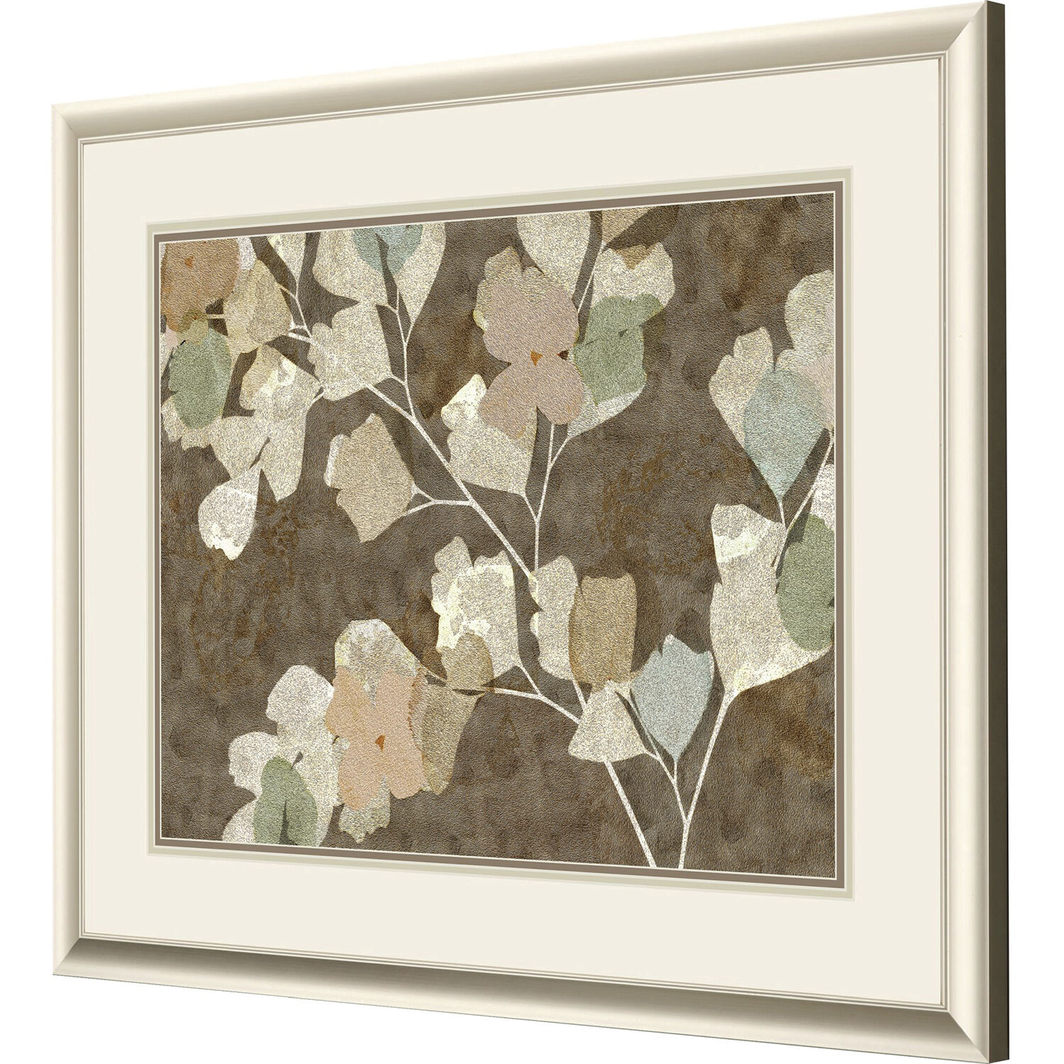 Antique Blossom Brown and Green and Neutral and Beige Framed Art, Propac