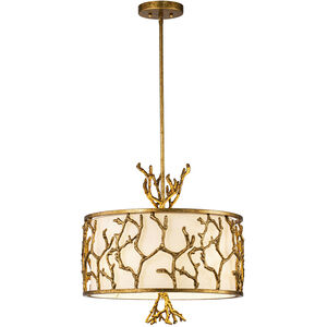 Coral 3 Light 20 inch Gold Pendant Ceiling Light
