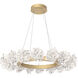 Blossom LED 36 inch Gilded Brass Chandelier Ceiling Light in 2700K LED, Radial Ring