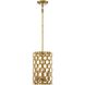 Coronade 3 Light 9 inch Pandora Gold Leaf Mini Pendant Ceiling Light