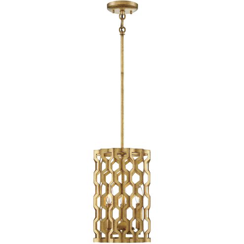 Coronade 3 Light 9 inch Pandora Gold Leaf Mini Pendant Ceiling Light