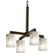 LumenAria LED 21 inch Brushed Nickel Chandelier Ceiling Light in 2800 Lm LED, Cylinder with Flat Rim, Modular