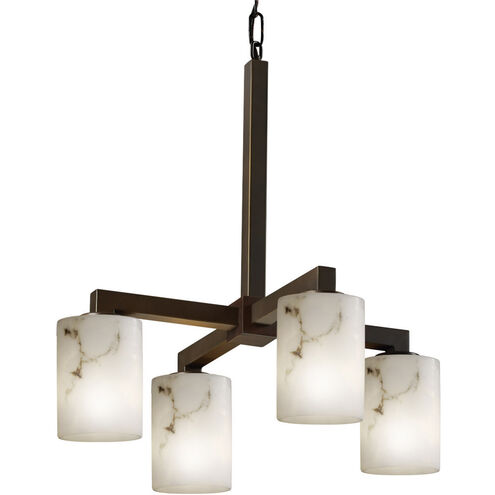 LumenAria LED 21 inch Brushed Nickel Chandelier Ceiling Light in 2800 Lm LED, Cylinder with Flat Rim, Modular