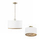 Soleil 3 Light 16.75 inch Matte Brass Semi-Flush Mount Ceiling Light, Convertible Dual Mount