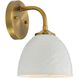 Shepard 1 Light 6.25 inch Modern Brass Wall Sconce Wall Light in Matte White
