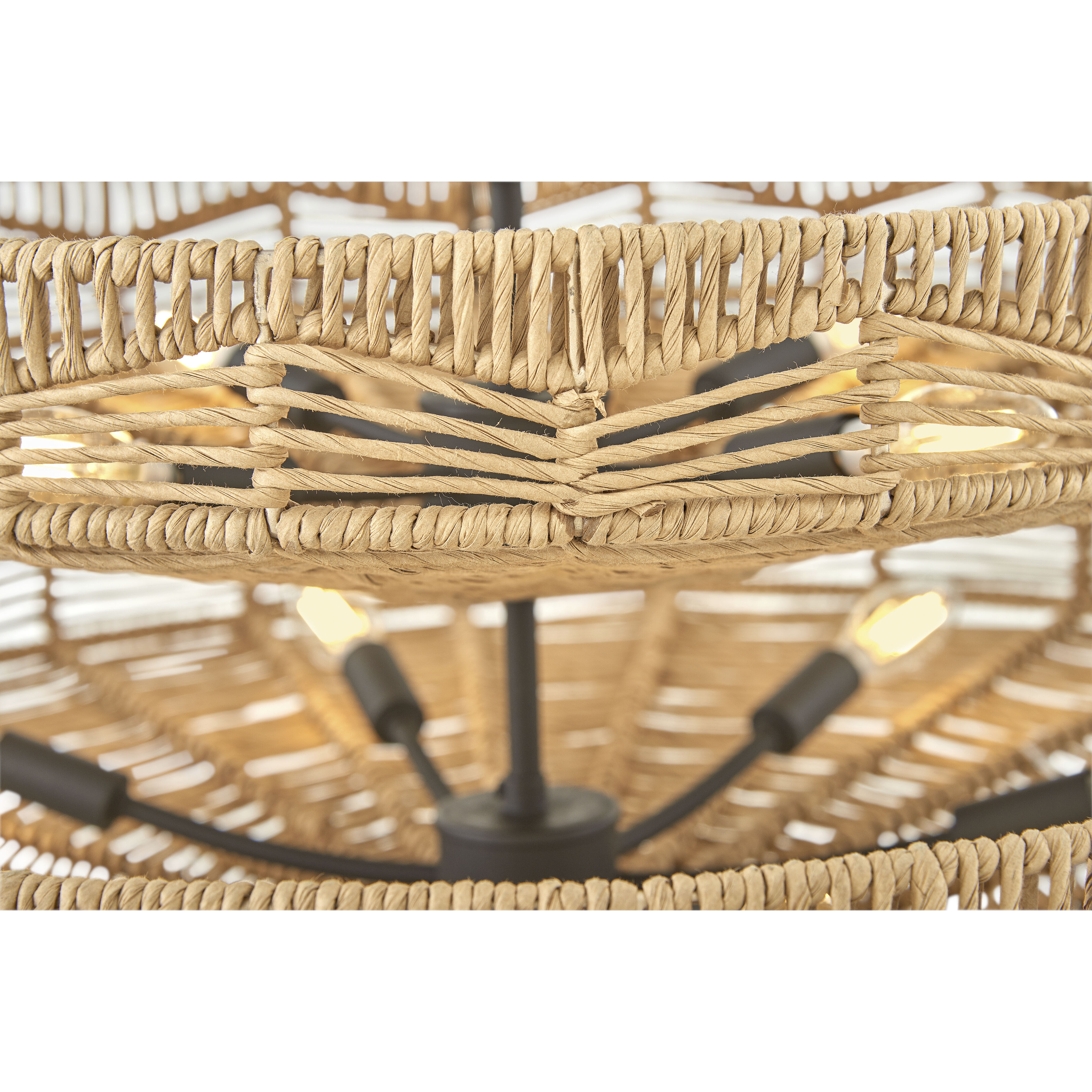 Ophelia 30 inch Black Indoor Chandelier Ceiling Light in Natural