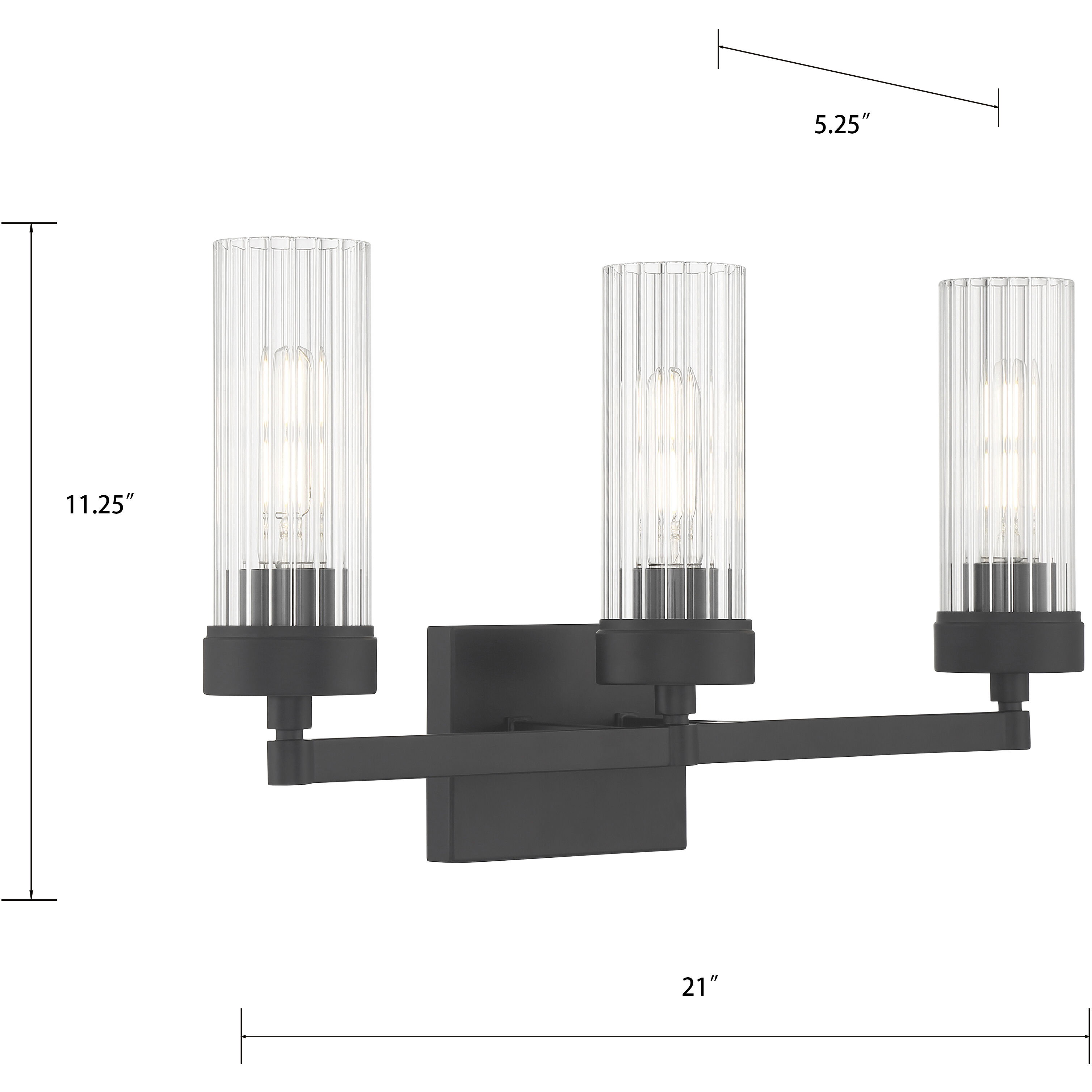 Lida Vanity Light Wall Light in Matte Black