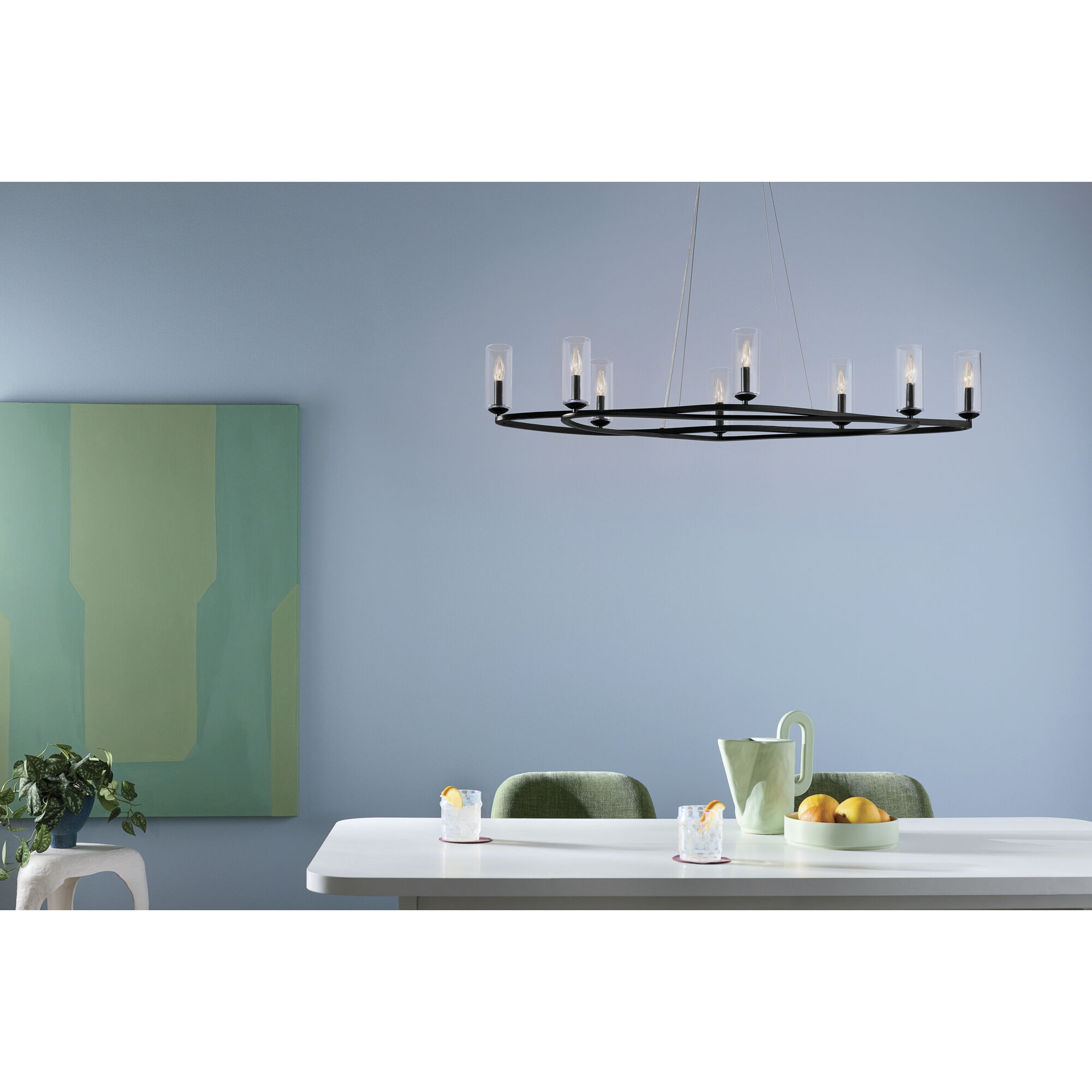 Harpin Linear Chandelier Ceiling Light in Black