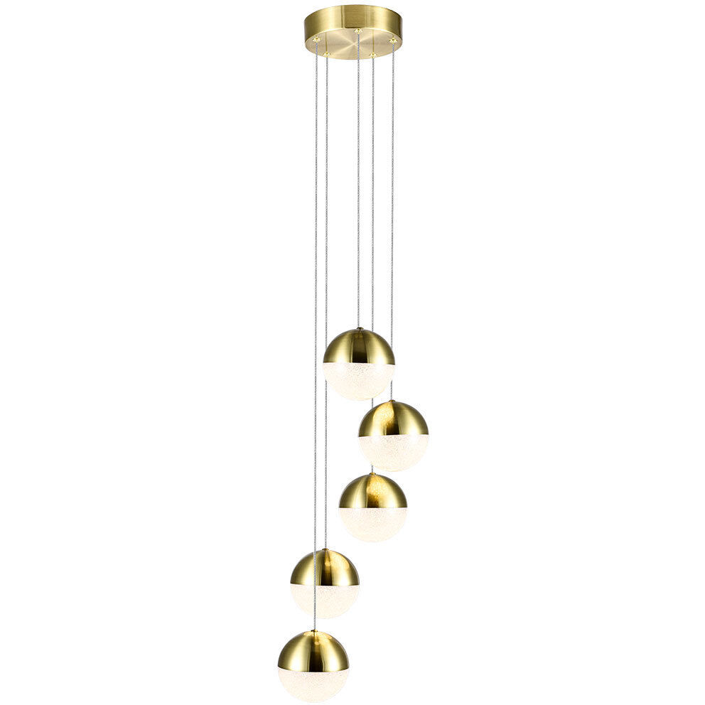 Artisan Collection/RAVELLO Series 5 Light 10.25 inch Brass Pendant/Chandelier Ceiling Light