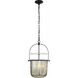 Chapman & Myers Lorford 4 Light 14 inch Aged Iron Lantern Pendant Ceiling Light in Mercury Glass, Small