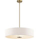 Independence 3 Light 24 inch Classic Bronze Pendant/Semi Flush Ceiling Light in Satin Etched Glass