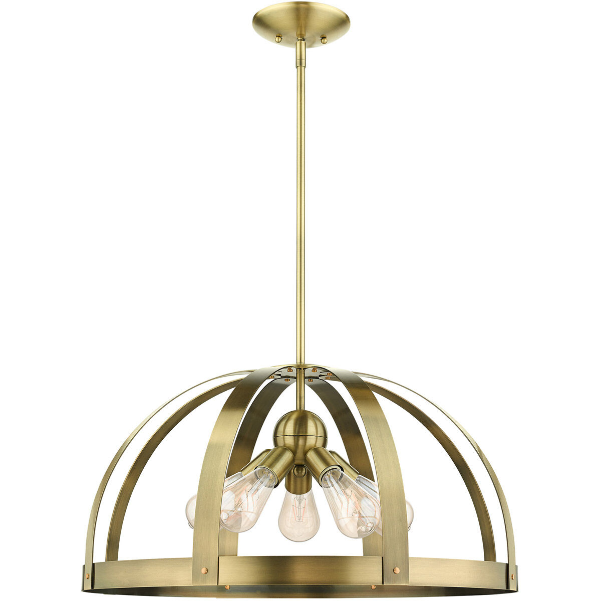 Stoneridge 5 Light 24 inch Antique Brass Pendant Chandelier Ceiling Light