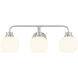 Contemporary 3 Light 24 inch Brushed Nickel Bathroom Vanity Light Wall Light