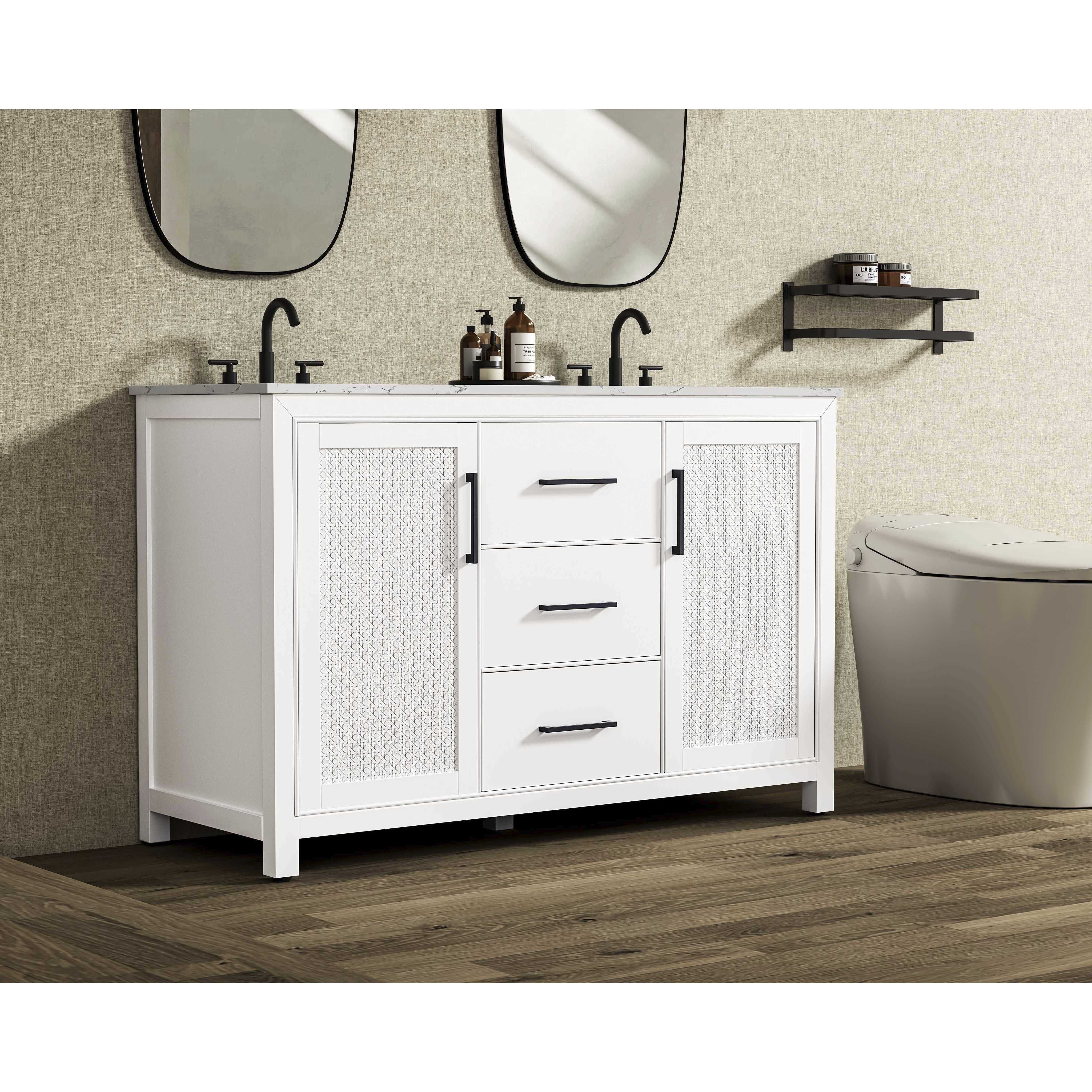 Alina 54 X 34 inch White Bathroom Vanity Cabinet