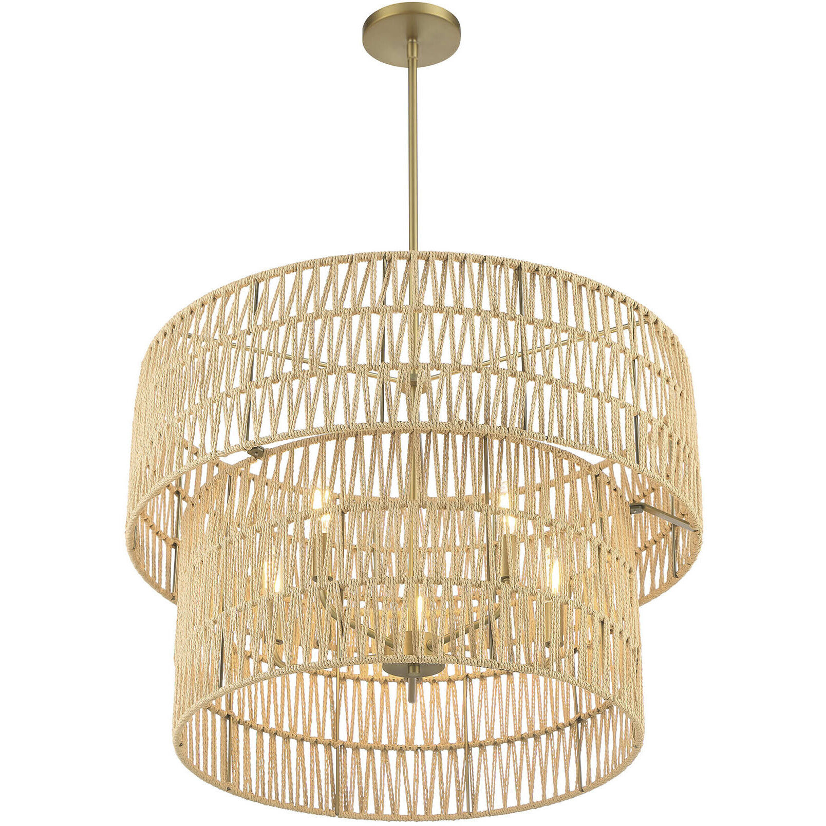 Bungalow Heaven 5 Light 26 inch Soft Brass Pendant Ceiling Light