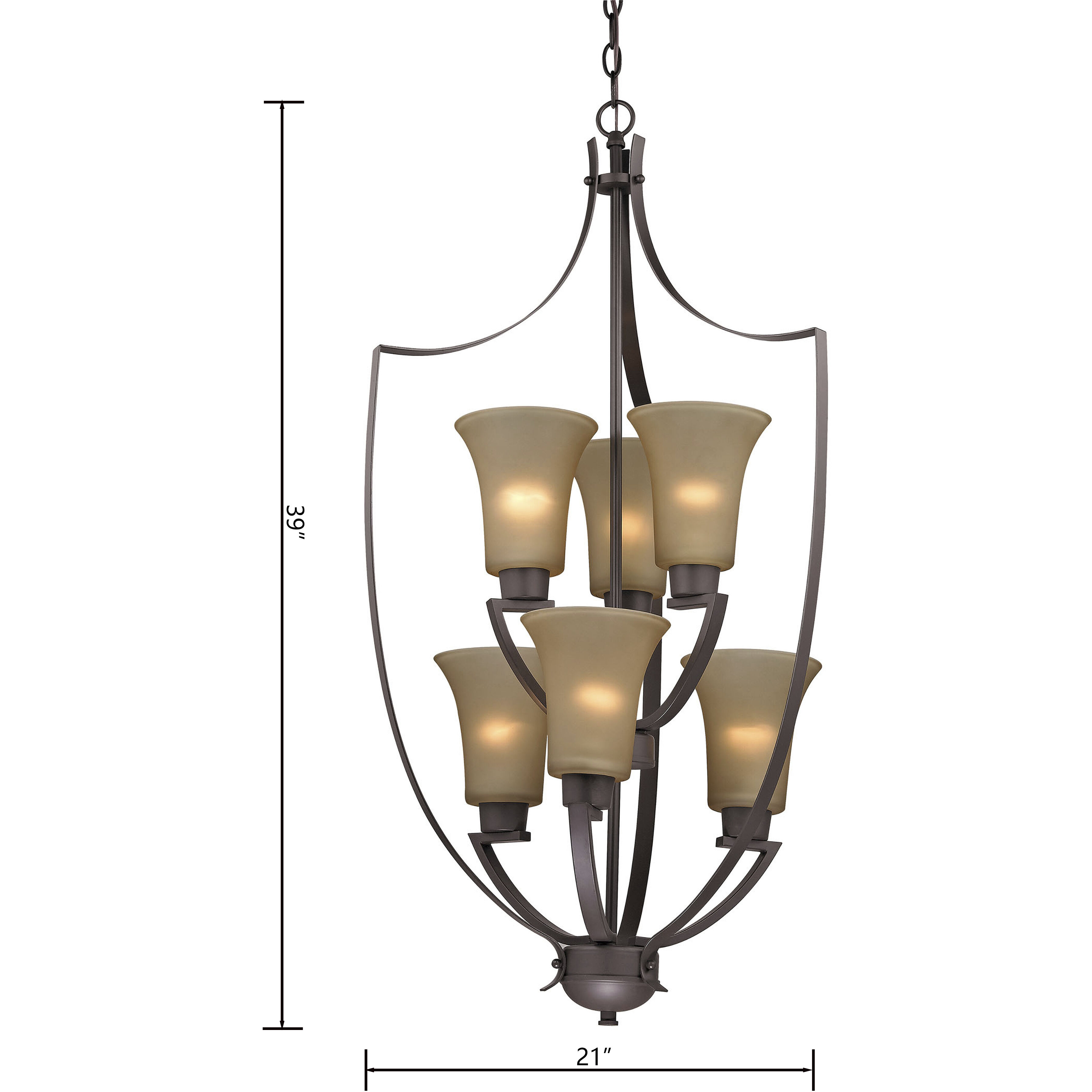 Foyer 6 Light 21 inch Oil Rubbed Bronze Chandelier Ceiling Light