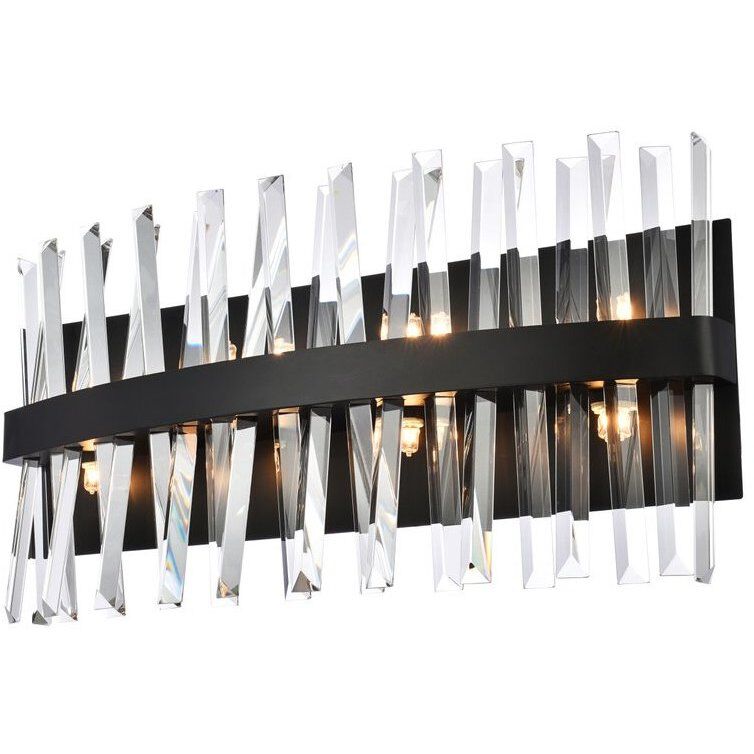 Serephina 8 Light 24 inch Black Bath Sconce Wall Light