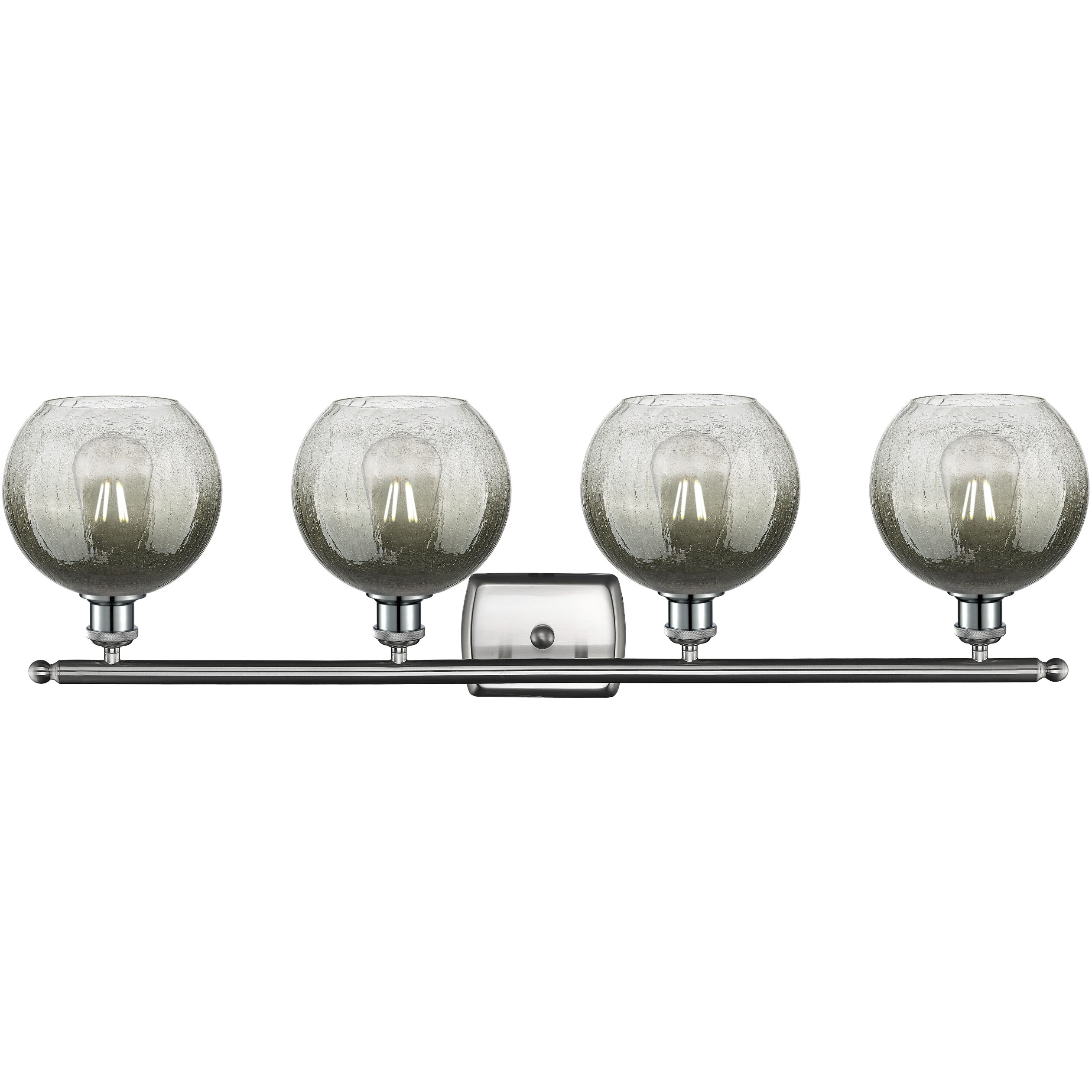 Ballston Brookhaven Globe 4 Light 38 inch Brushed Satin Nickel Bath Vanity Light Wall Light in Slate Glass