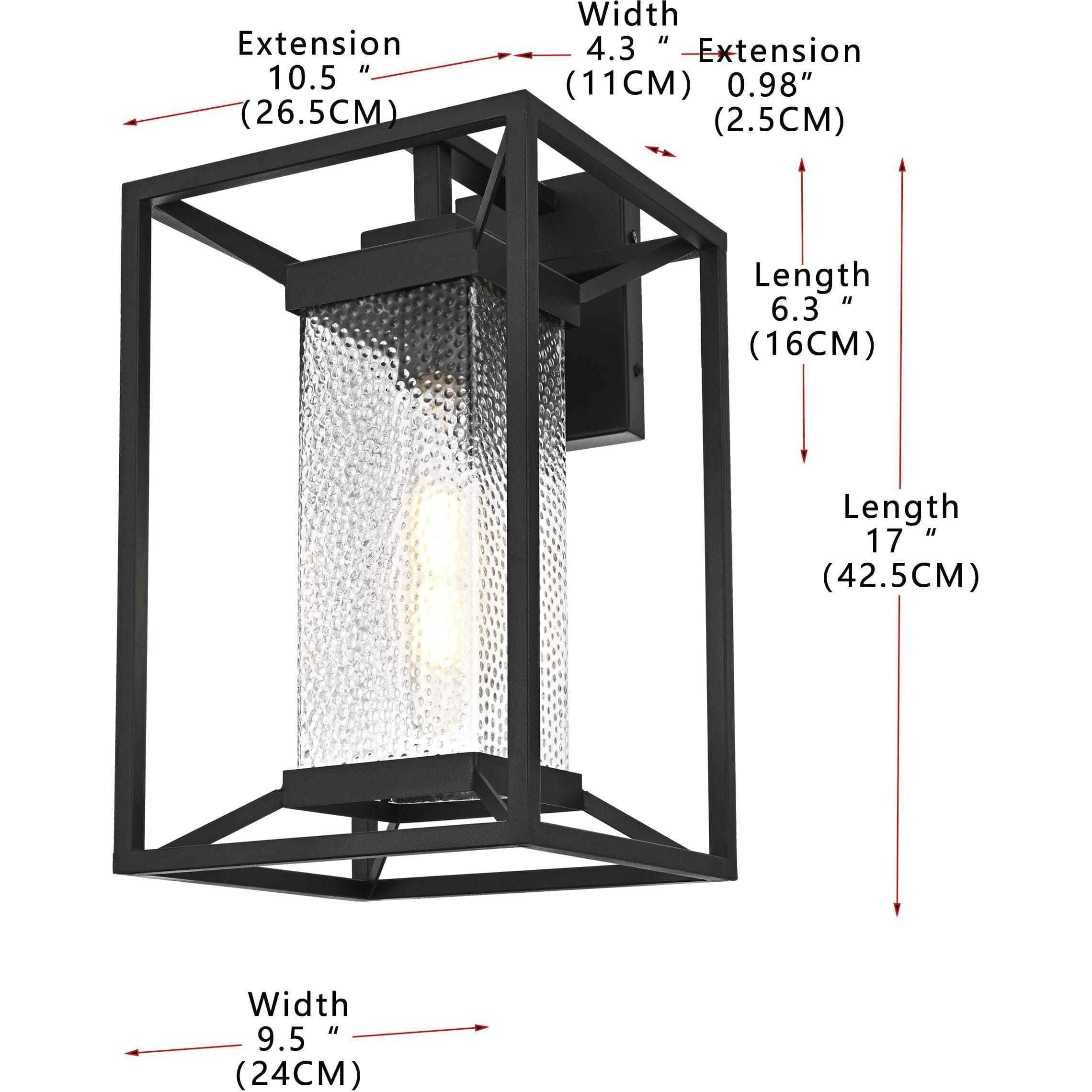 Willington 1 Light 17 inch Black Outdoor Wall Sconce