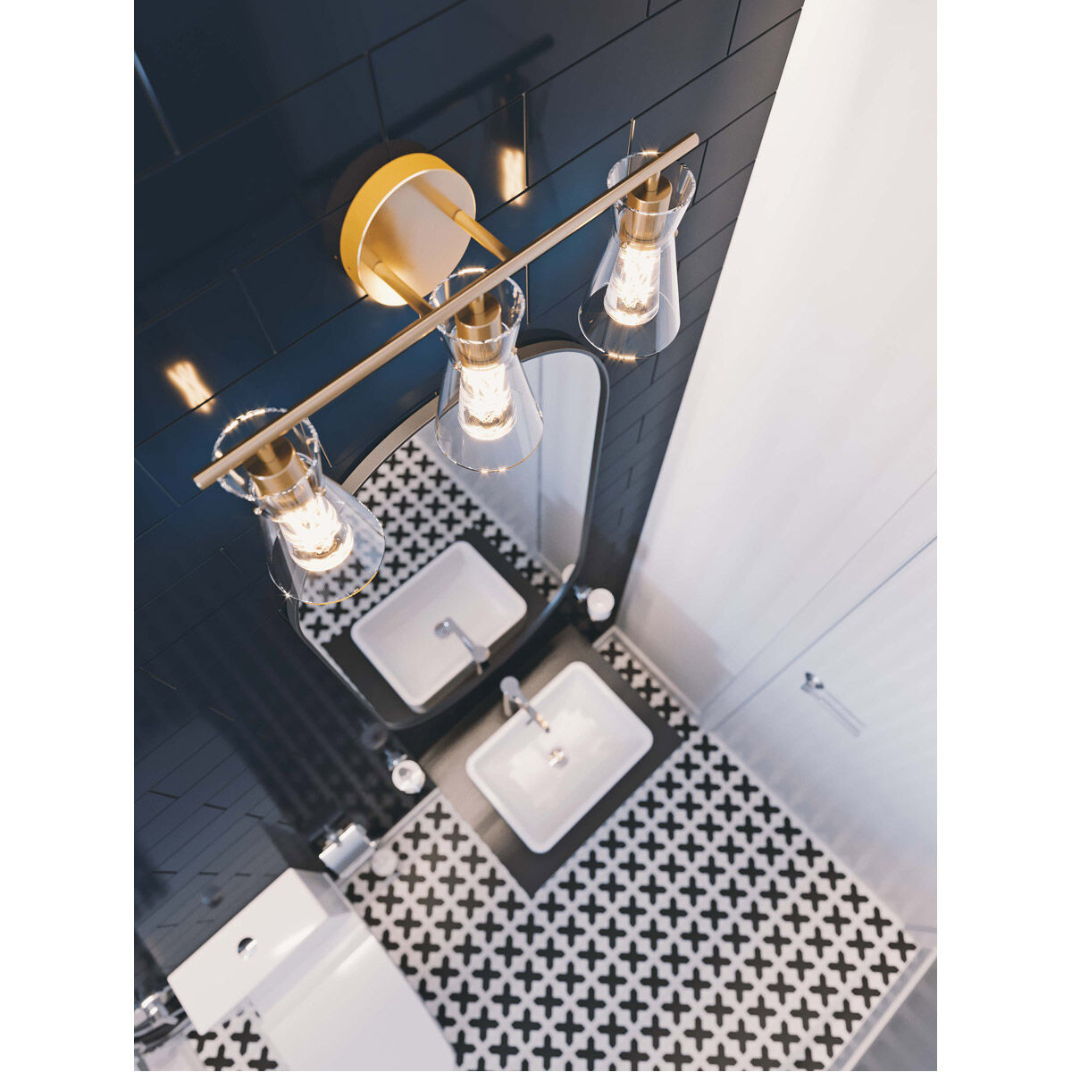 Amanda 3 Light 25 inch Satin Brass Bath Vanity Wall Light