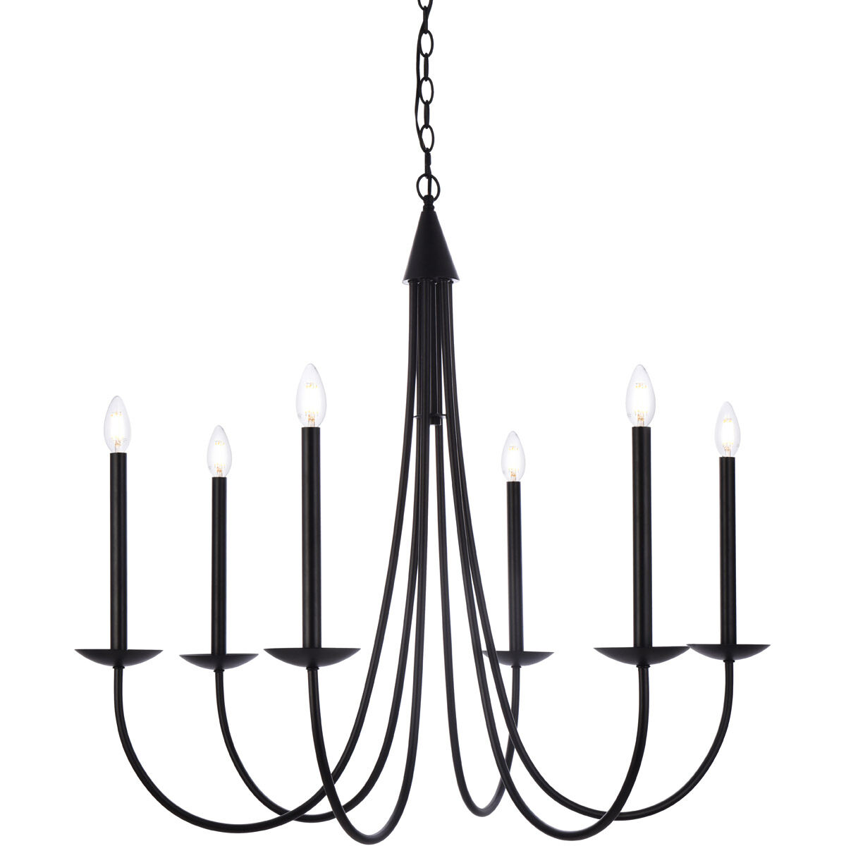 Cohen 6 Light 36 inch Black Chandelier Ceiling Light