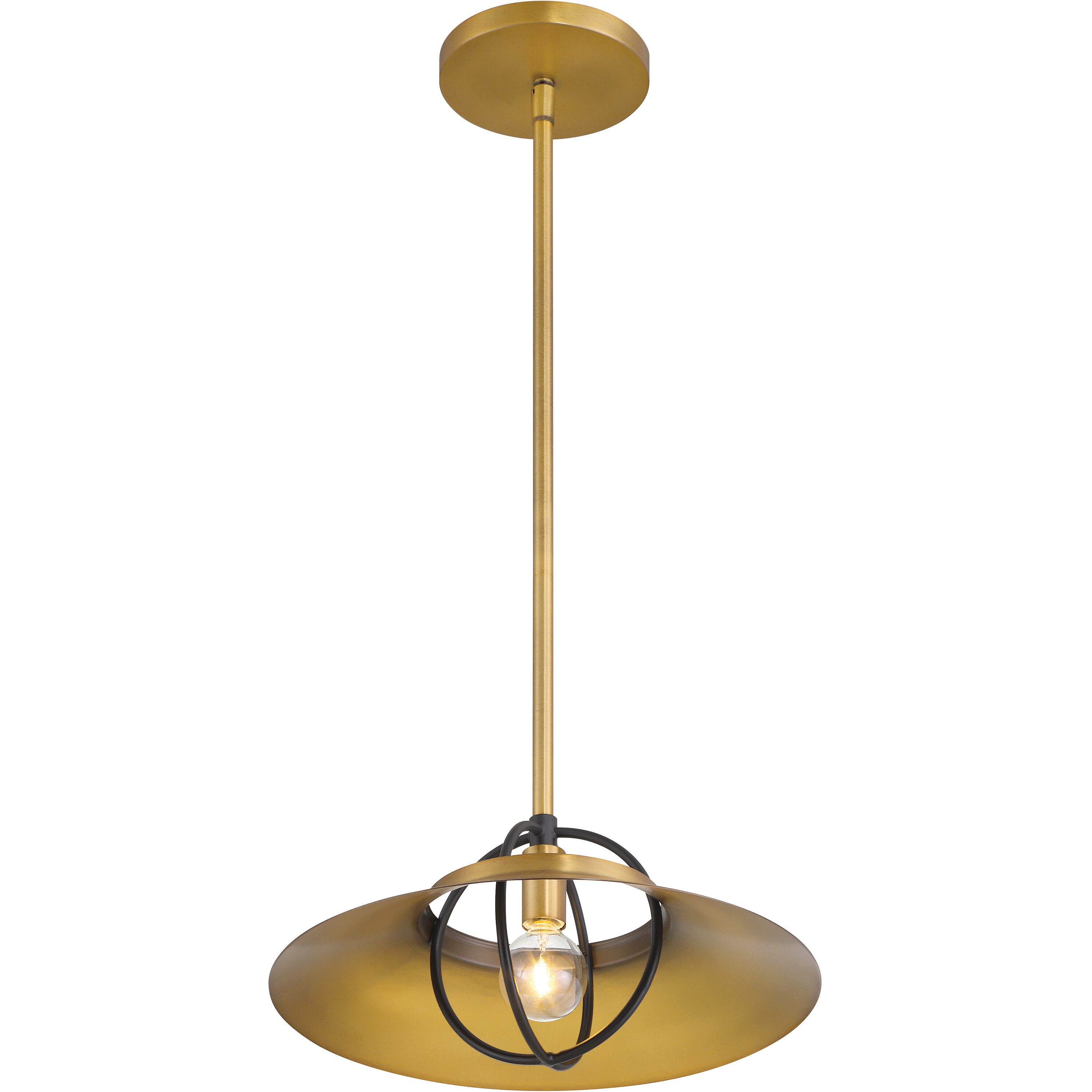 Newburie 1 Light 12 inch Legacy Brass and Dark Matte Black Pendant Ceiling Light
